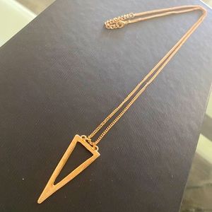 Long Pullover Layering Necklace w Triangle Pendant